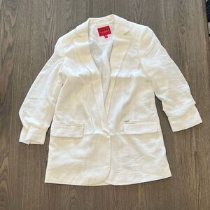Guess Womens White Long Line Blazer Jacket Size S